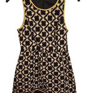 Stylish Black and Yellow Patterned Dress